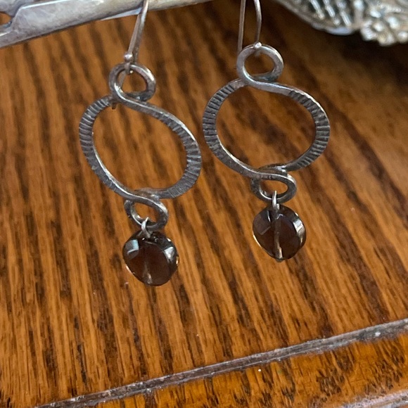 Signed Silpada 925 Sterling Silver Faceted Brown Smoky Quartz drop earrings - Picture 5 of 14